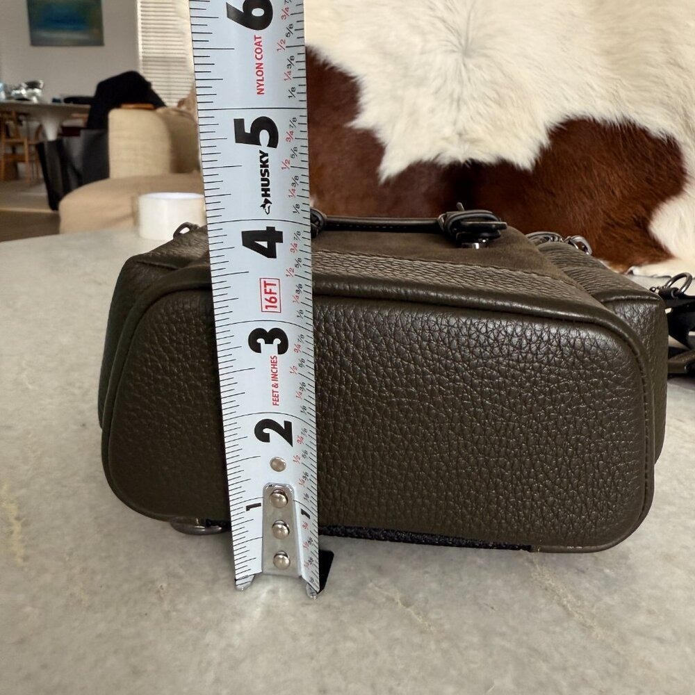 Coach Sprint Sling Green Suede Crossbody pebbled leather CCE79 - Picture 7 of 14